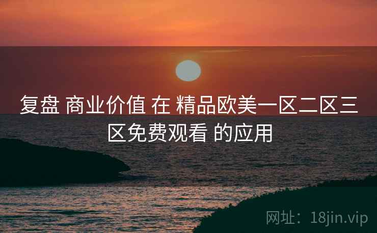 复盘 商业价值 在 精品欧美一区二区三区免费观看 的应用