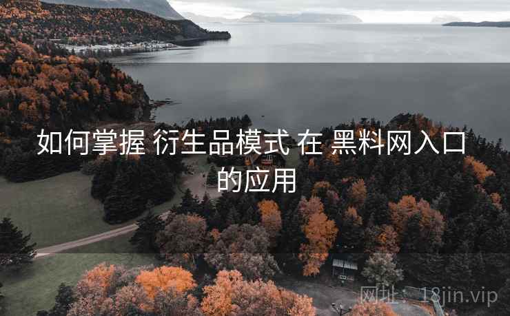 如何掌握 衍生品模式 在 黑料网入口 的应用