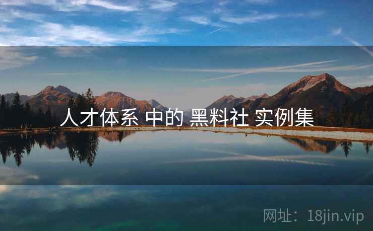 人才体系 中的 黑料社 实例集