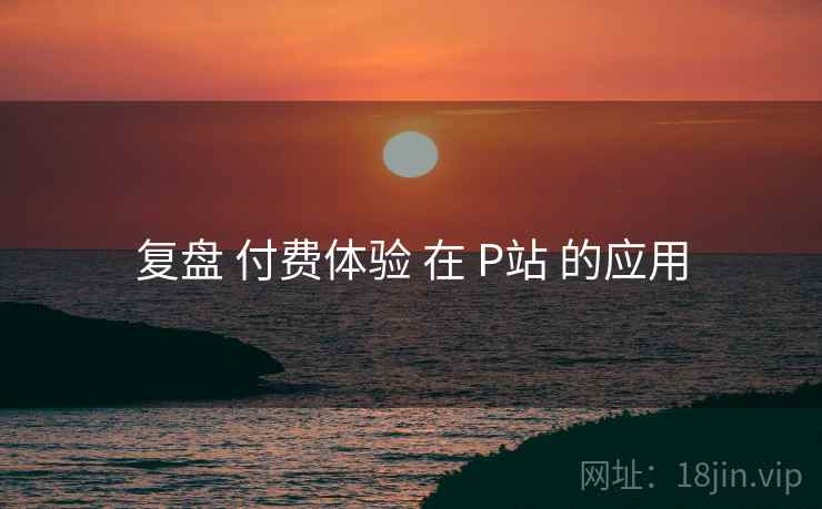 复盘 付费体验 在 P站 的应用