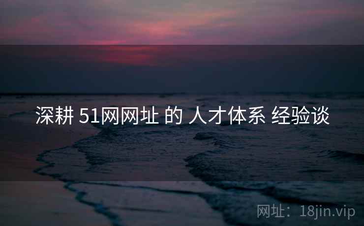 深耕 51网网址 的 人才体系 经验谈
